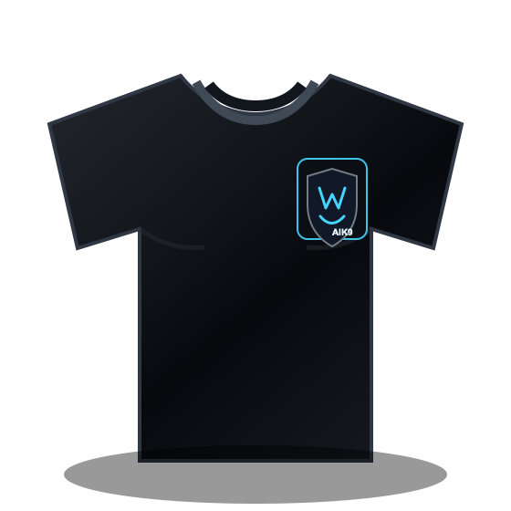 Black AI K9 Codee field shirt with outlined Codee shield